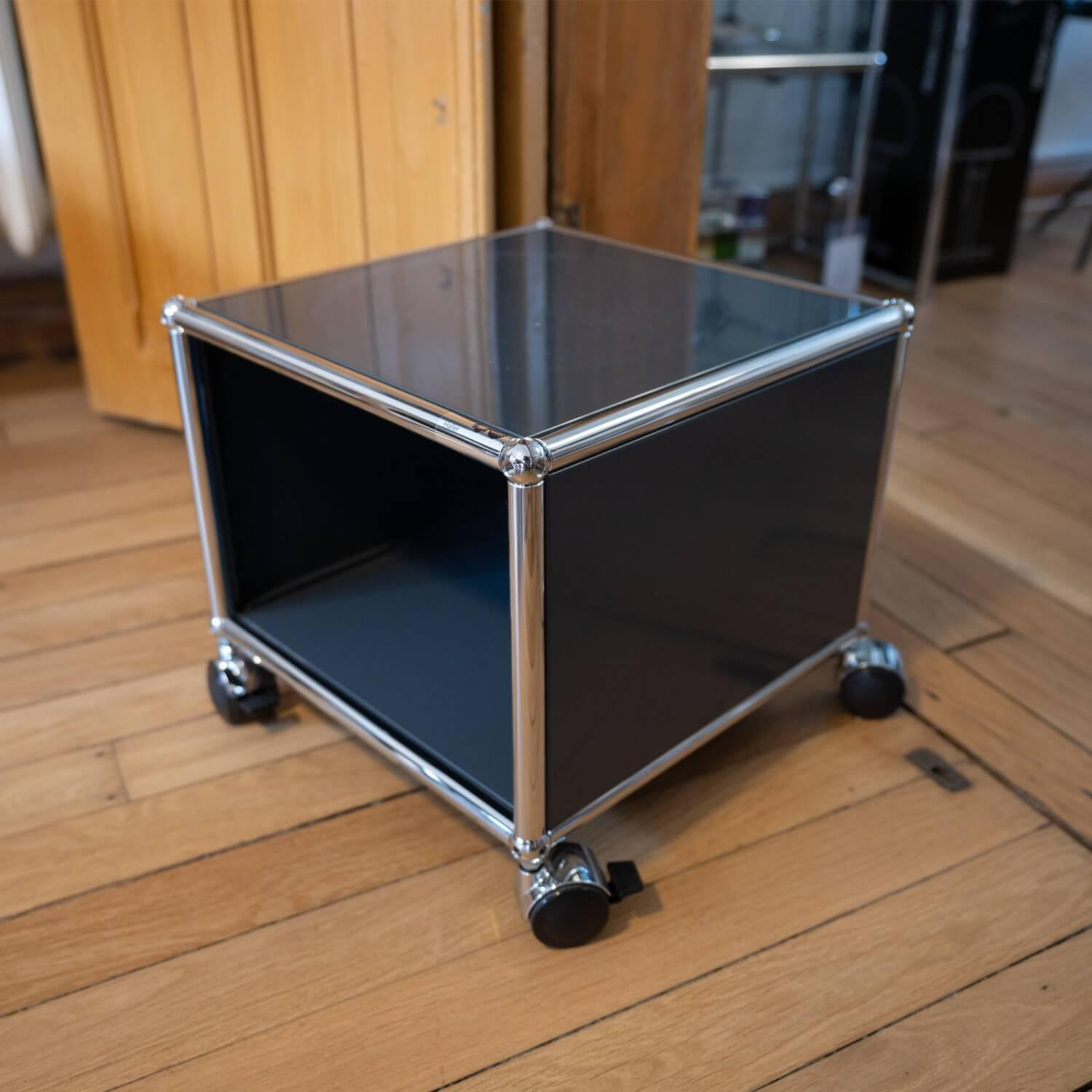 USM Haller - Nachttisch Haller ESG Sicherheitsglas Unterlackiert Graphitschwarz - 6