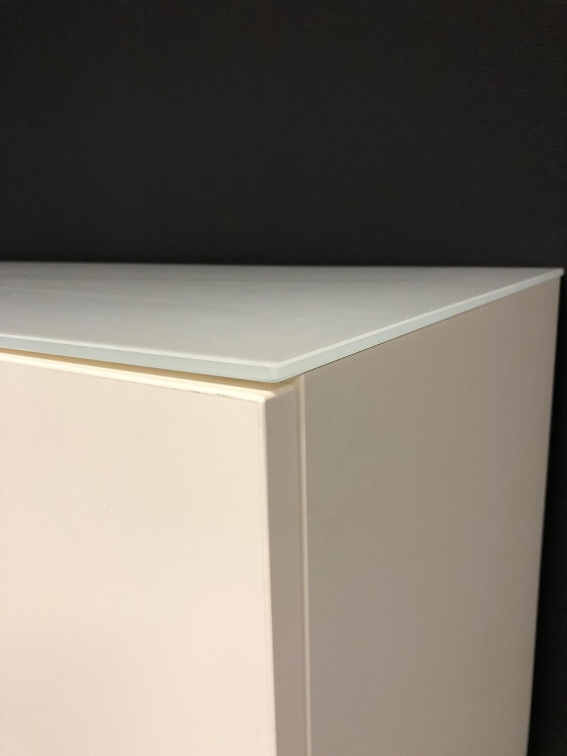 Nolte - Kommode Basic Dekor Weiß Matt Metallgriffe Abdeckplatte Glas Weiß - 3
