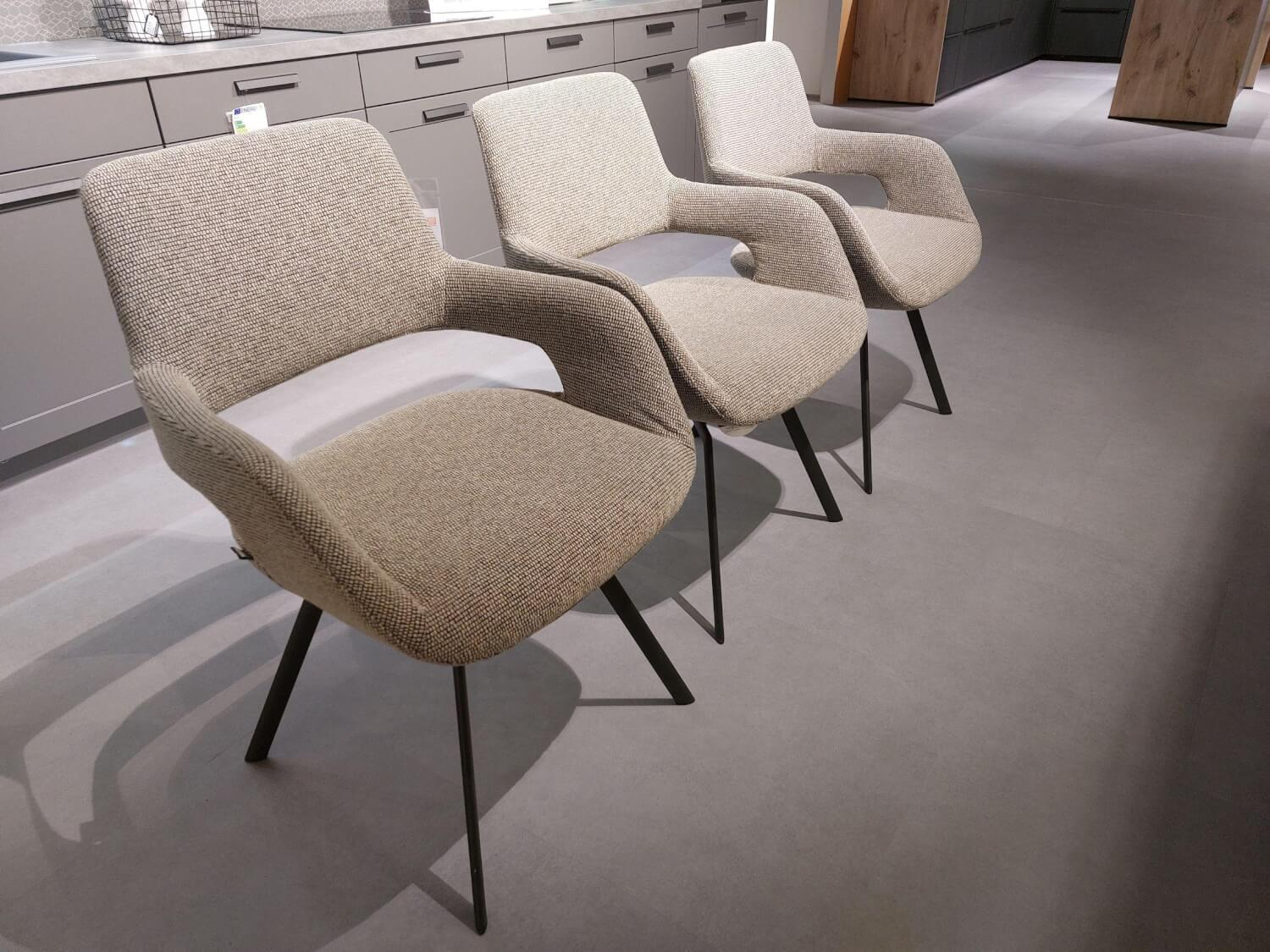 Venjakob - 3er-Set Stuhl July Stoff Freiburg Stone Beige Grau Gestell Metall Anthrazit Pulverbeschichtet - 5