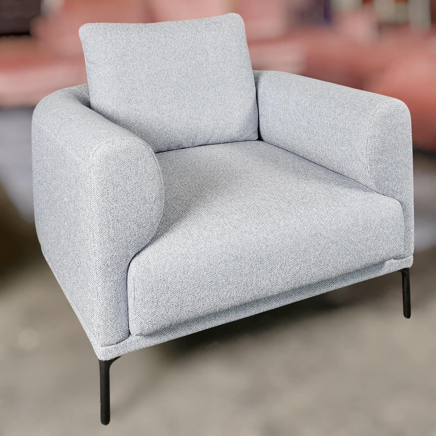 IP Design - Sessel Loop Stoff Mara IP1763-353 Grau Füße Metall Schwarz - 9