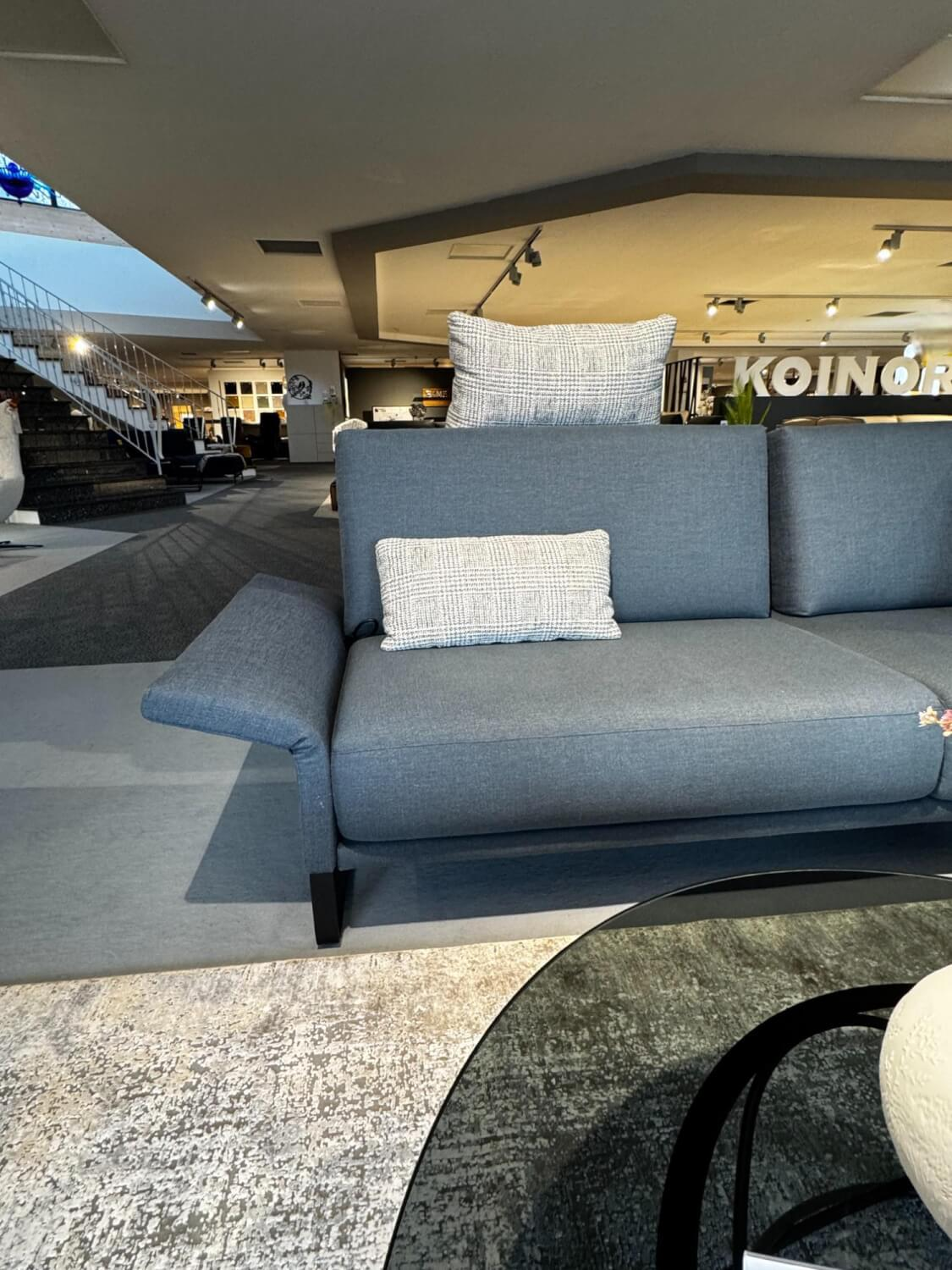 Rolf Benz - Ecksofa Cara Stoff 14 167 Azurblau Blau Grau Füße Schwarz Inklusive Kopfstützbügel Und Kissen - 6