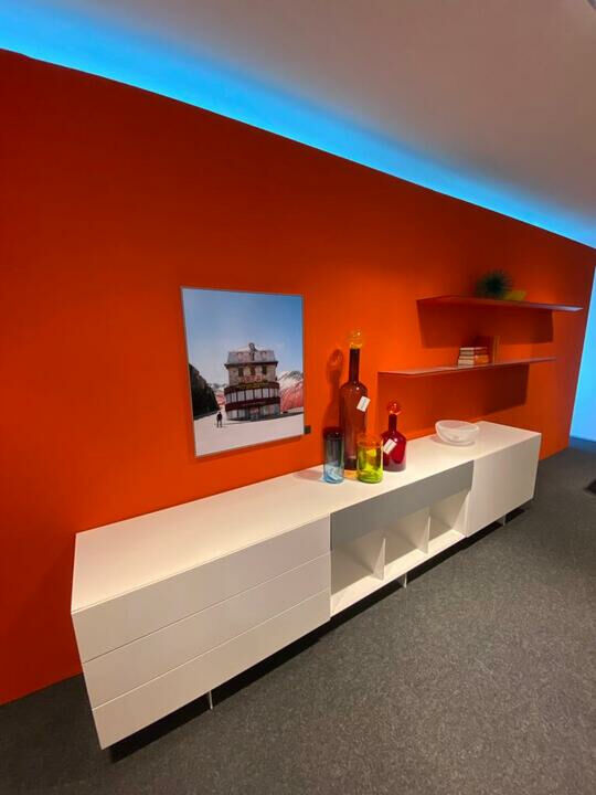 Kettnaker - Wandkombination Alea Solo Lack Weiß Matt Und Blutorange - 3