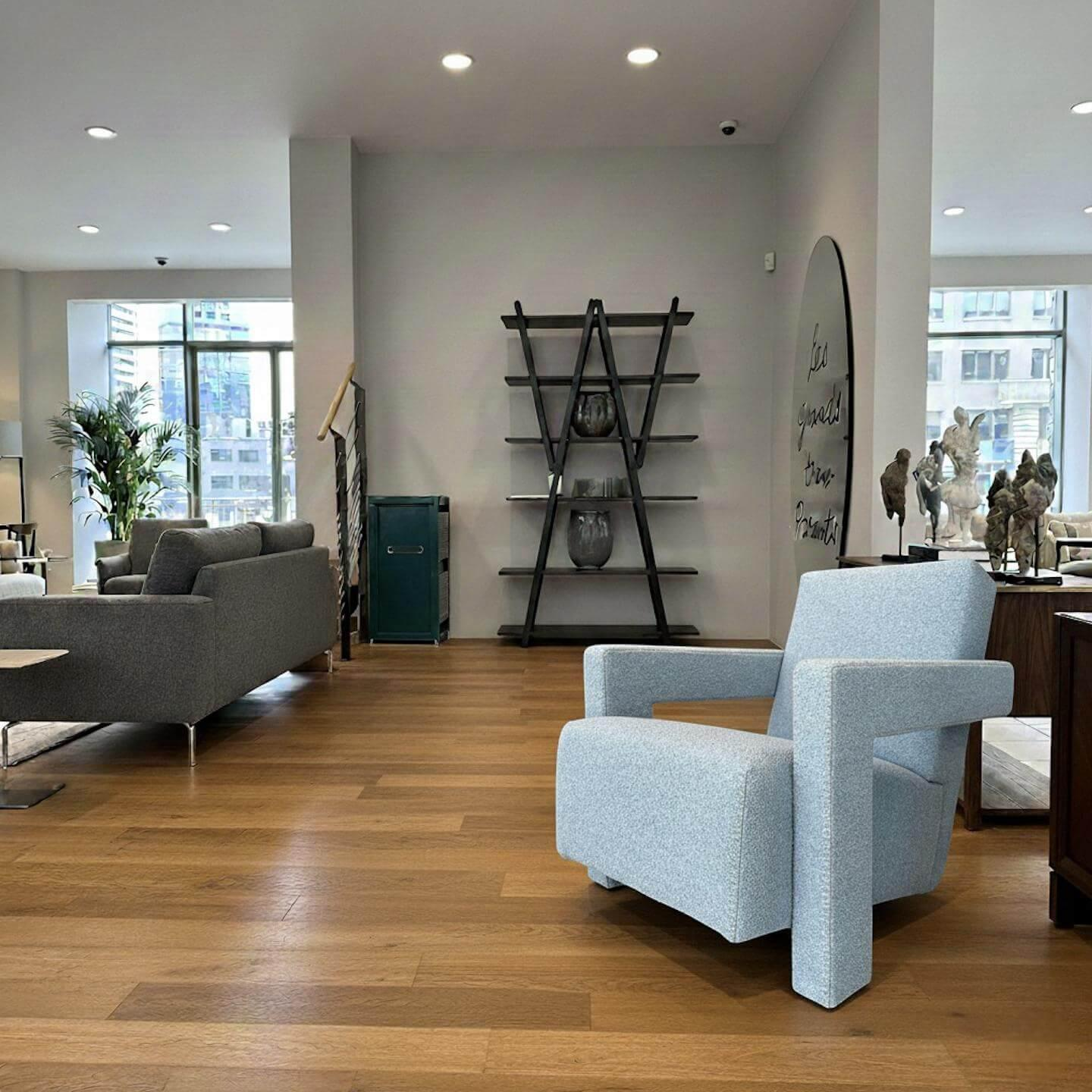 Cassina - 2er-Set Sessel Utrecht 637 01 Stoff Look 13L015 Cielo Blau Füße Kunststoff Schwarz - 2