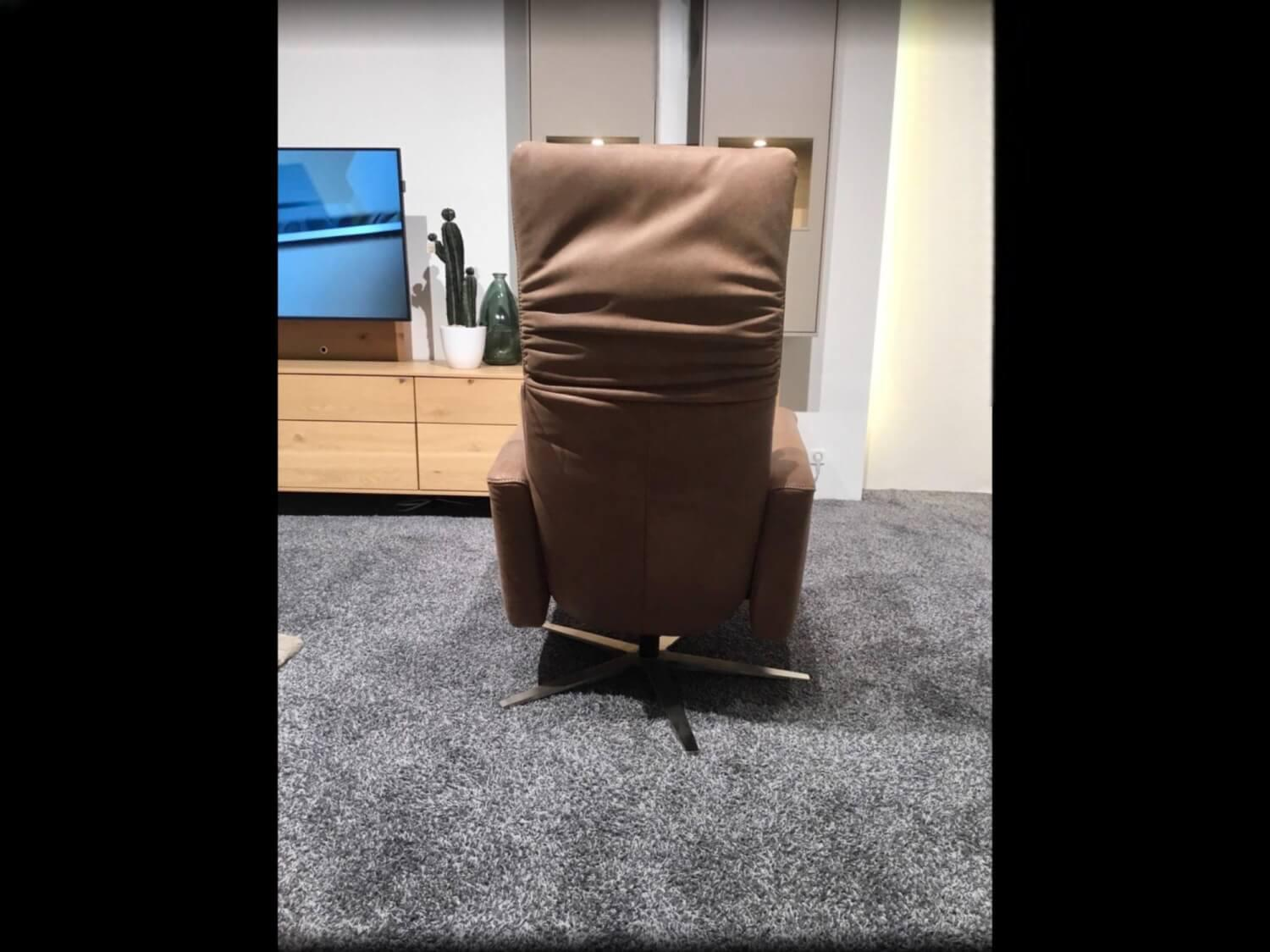 Musterring - Relaxsessel MR 261 Leder Aurelia Chai Braun Sternfuß Edelstahl - 5