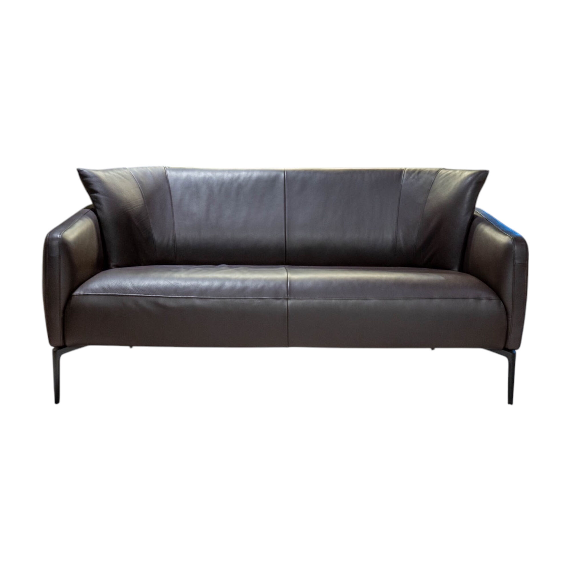Jori - Sofa Sophia City Leder Lipano Fondente Dunkelbraun Gestell Metall Schwarz  - 1