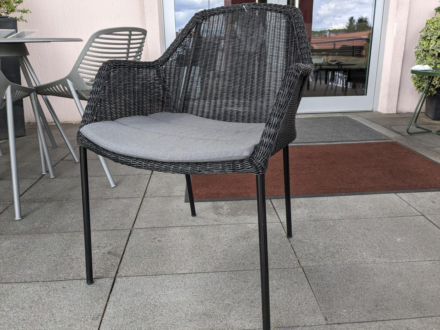 Cane Line - Set of 4 outdoor armchairs Breeze Cane -Line Fiber Natte Grey Aluminum - 4