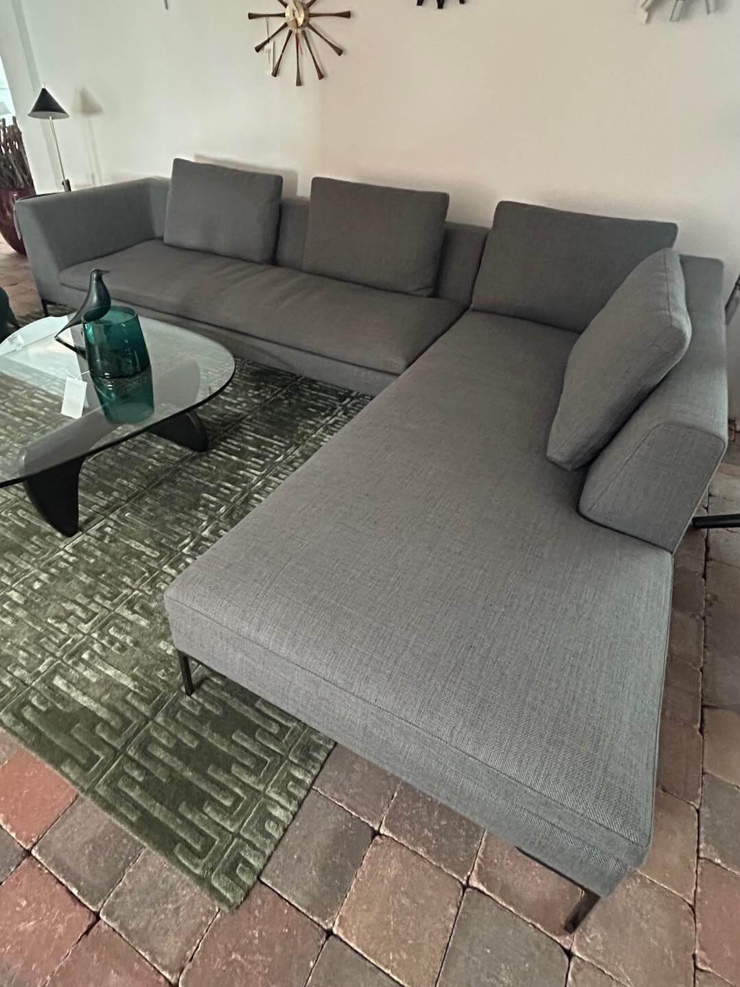 B&B Italia - Ecksofa Charles Stoff Sopra Cat Super Grau mit 4 Kissen - 3