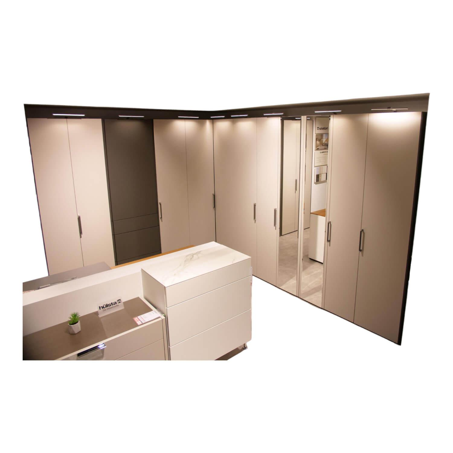 Hülsta - Systemeckschrank Multi Forma II Lack Grau Design T+U Griff U012 Lack Grau - 1