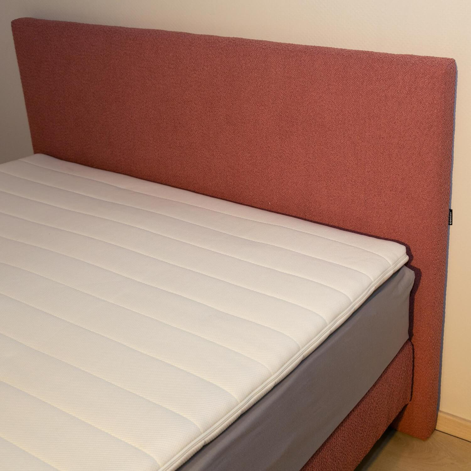 Contur - Boxspringbett Gargano Bezug Stoff 0560 Rosa Fuß Chromfarbig Mit Matratze Topper Und Nachtkonsole - 2