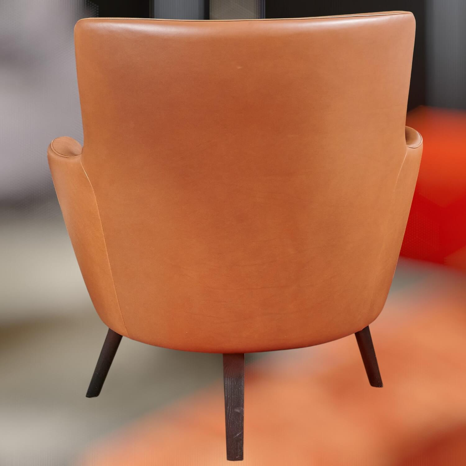 Bielefelder Werkstätten - Polo Cocktail Hochlehnsessel Leder Provence Braun mit Drehfunktion - 6