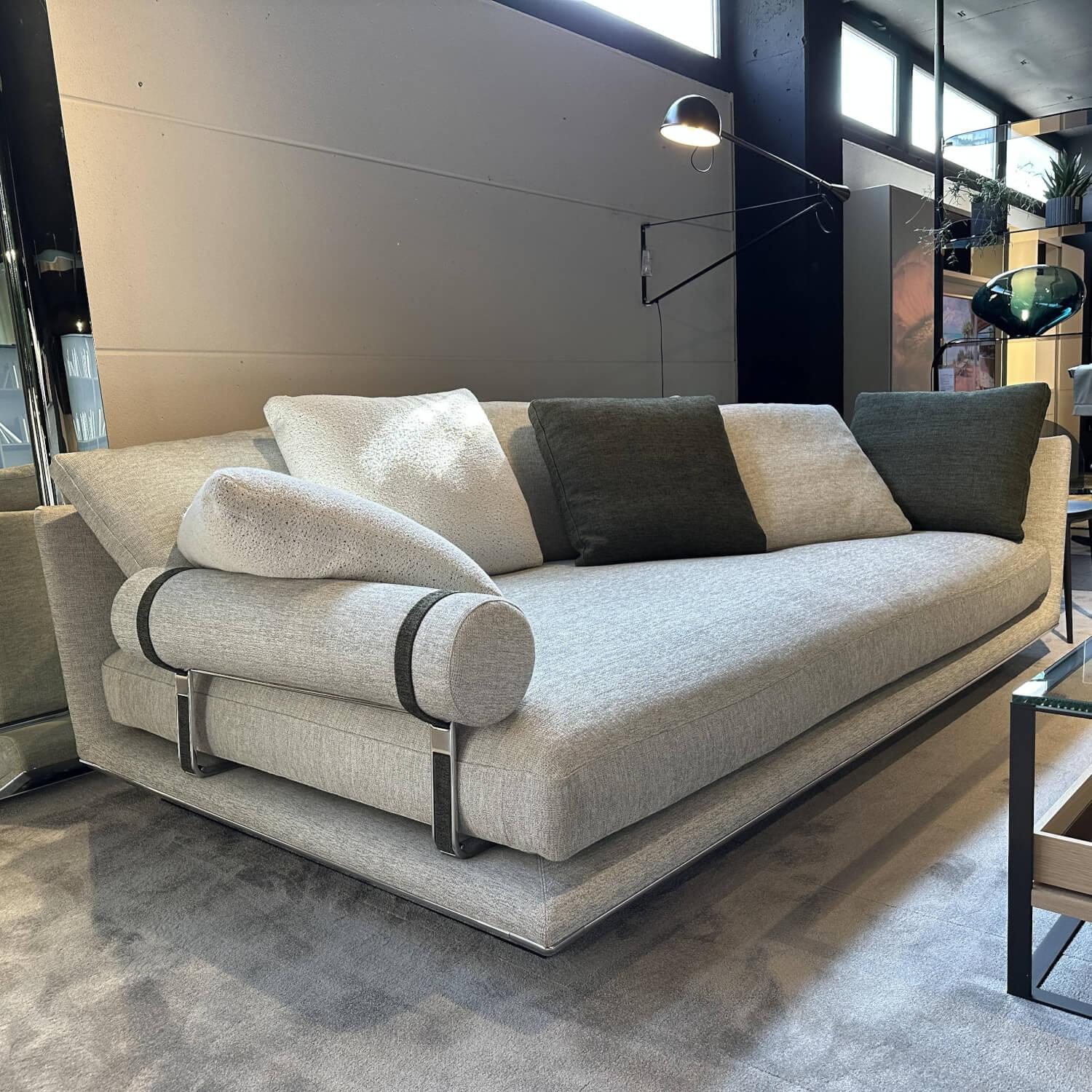 B&B Italia - Sofa Noonu Stoff Grau Meliert Rahmen Aluminium Glänzend Poliert - 4