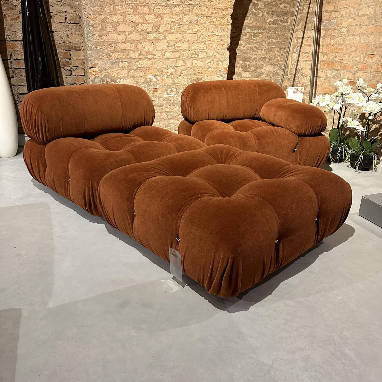 B&B Italia - Sofa Camaleonda Stoff Licata Terracotta Lussio Braun Füße Buche Natur 0441F Metallelemente Verchromt - 8