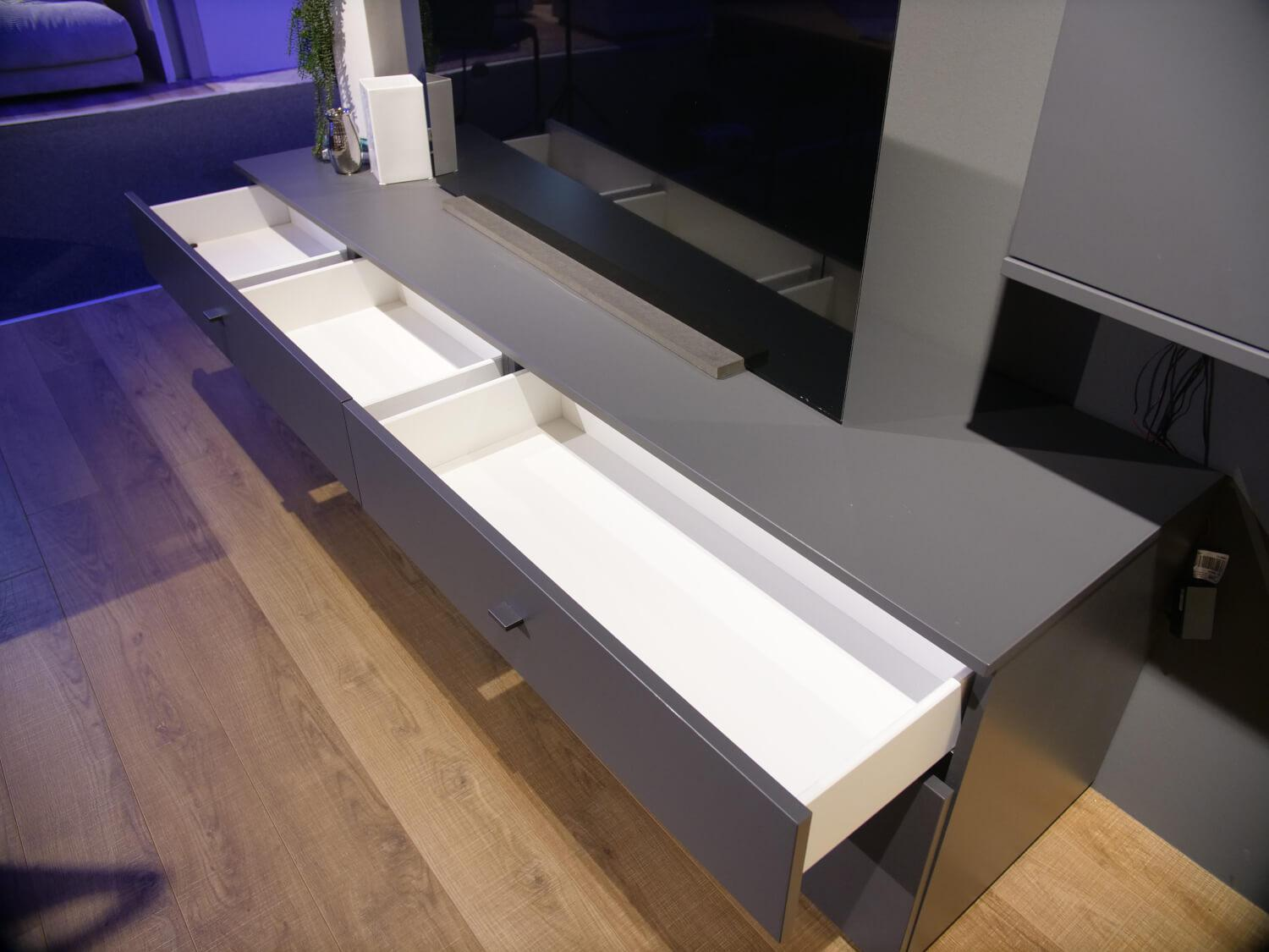 Mondo - Wohnwand Futura - 9752 Lack Schiefer Grau Matt PG2 - 7