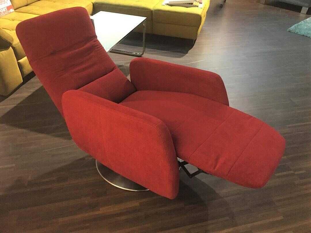 Zehdenick - Sessel Swingline S Stoff Rot mit manueller Funktion - 2