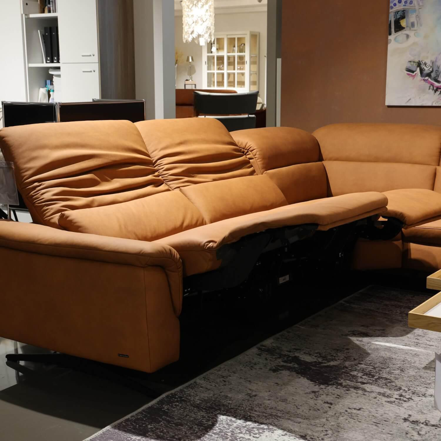 himolla - Ecksofa Spektral 1352 Leder 27 Leonessa Almond Braun Kufe Metall Anthrazit 63 - 5