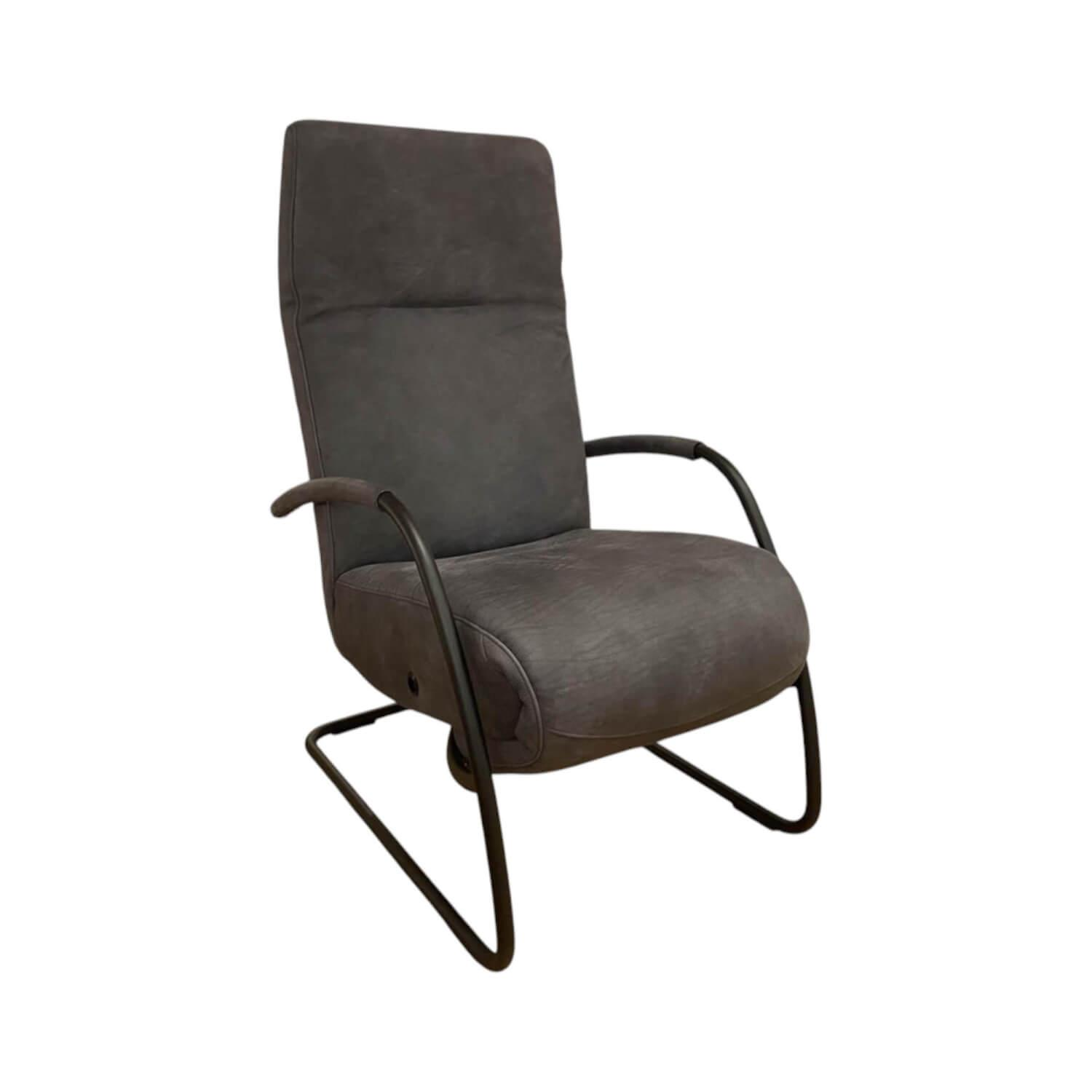 Signet - Relaxsessel Nils Leder Graphit Grau Gestell Feinstruktur Metall Schwarz Pulverbeschichtet - 1