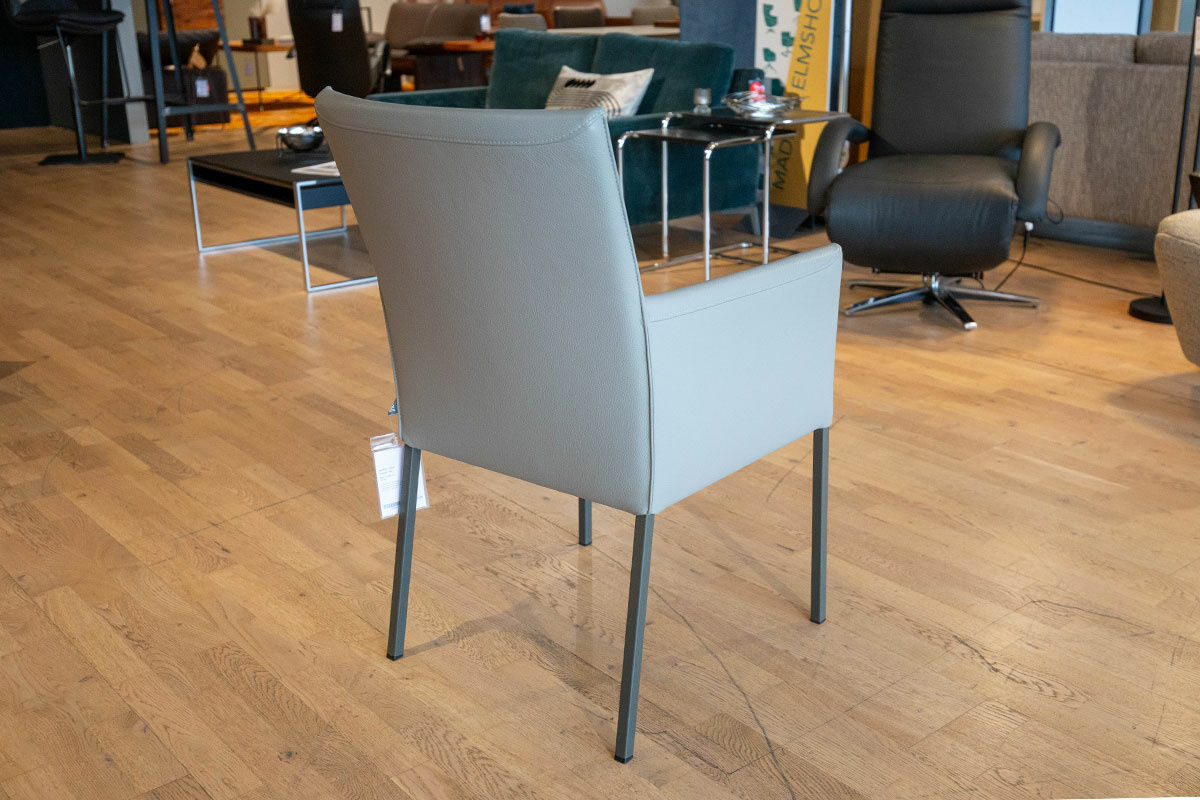 Rolf Benz - 6er-Set Stuhl 652 Leder 60.510 Beigegrau Gestell Umbragrau - 2