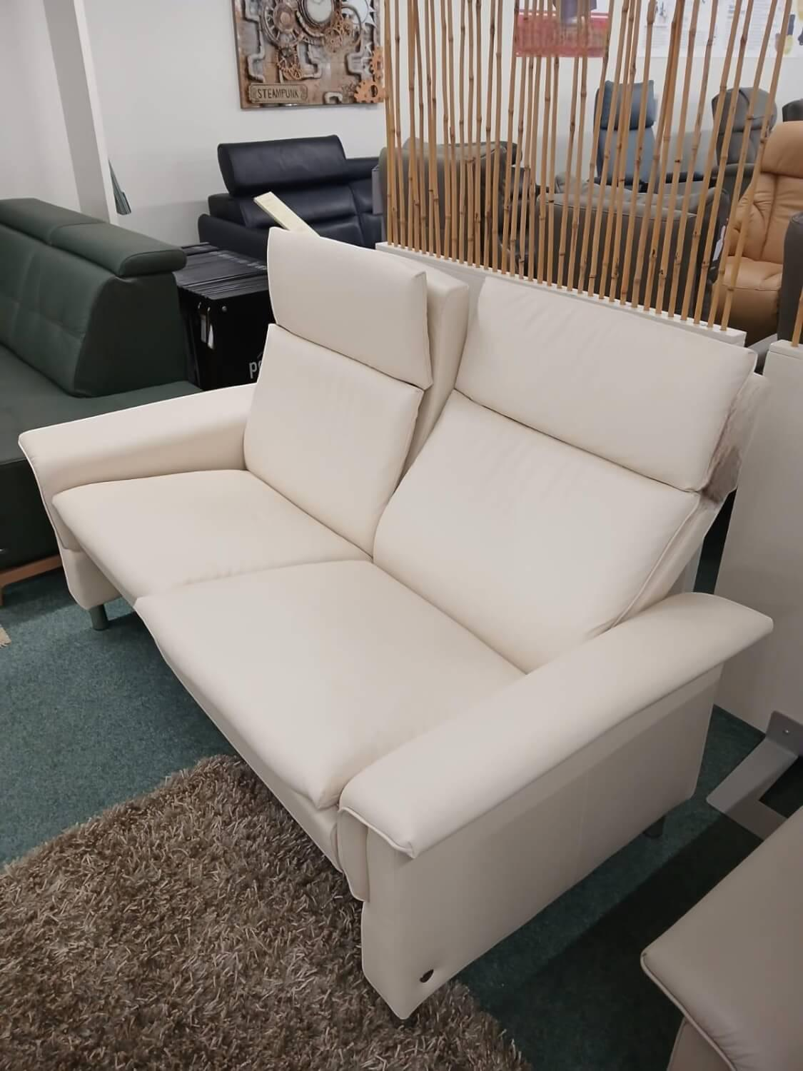 Stressless - Sofa Aurora Hoch Leder Paloma Vanilla Creme Fuß Stahlbein Rund Chrom - 6