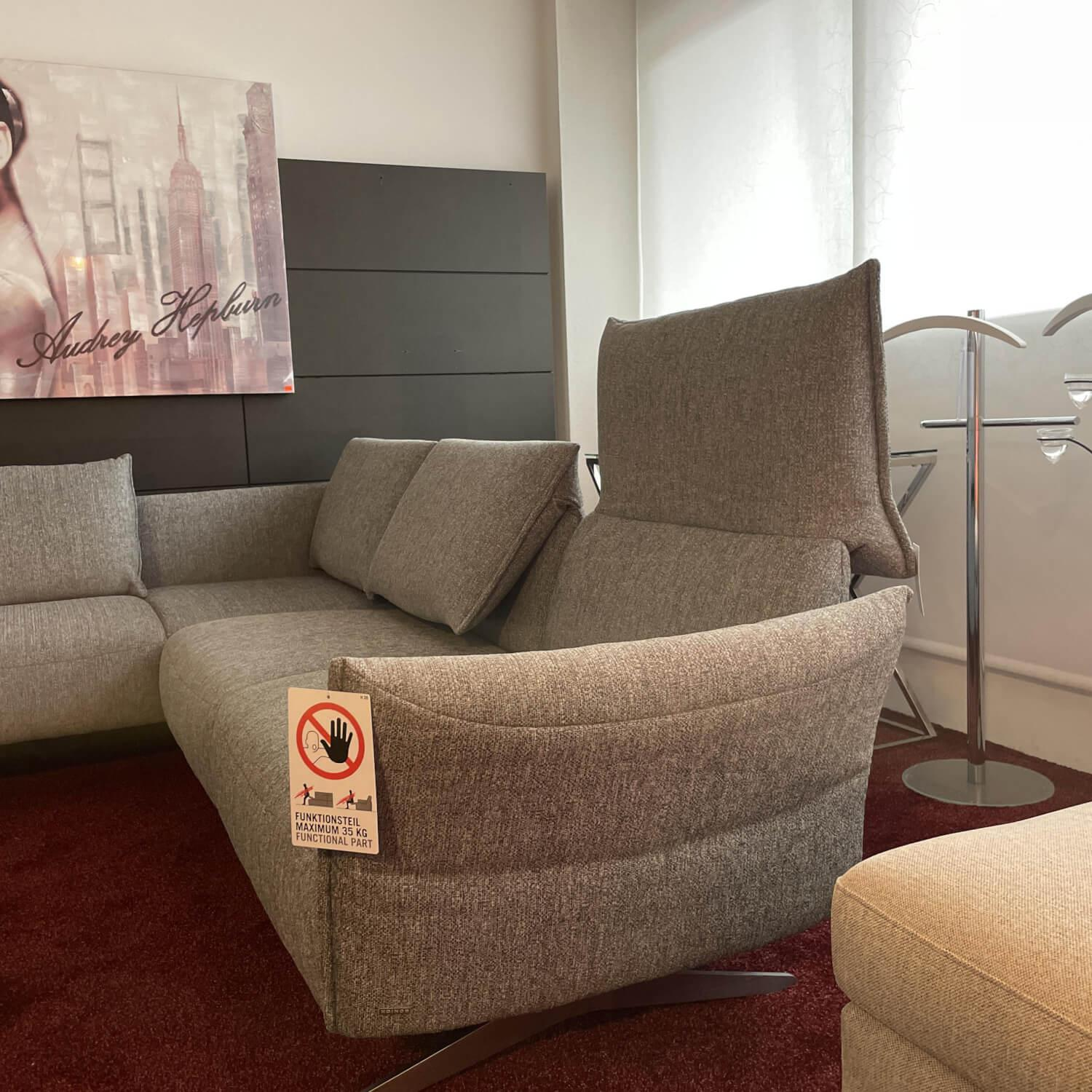 Koinor - Ecksofa Vineto Stoff 13-Lauro 93 Grau Gestell Nickel - 5