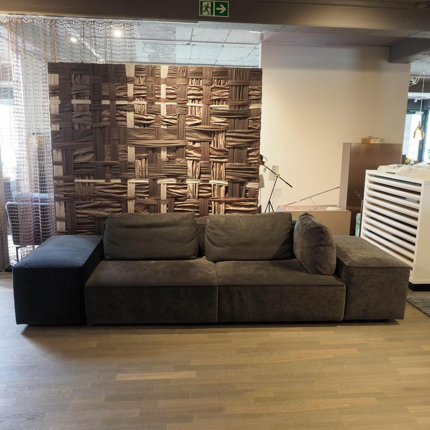 Sofa Domino Inklusive Rollelement Hauptstoff Maple 192 Grau Fuß Kunststoff