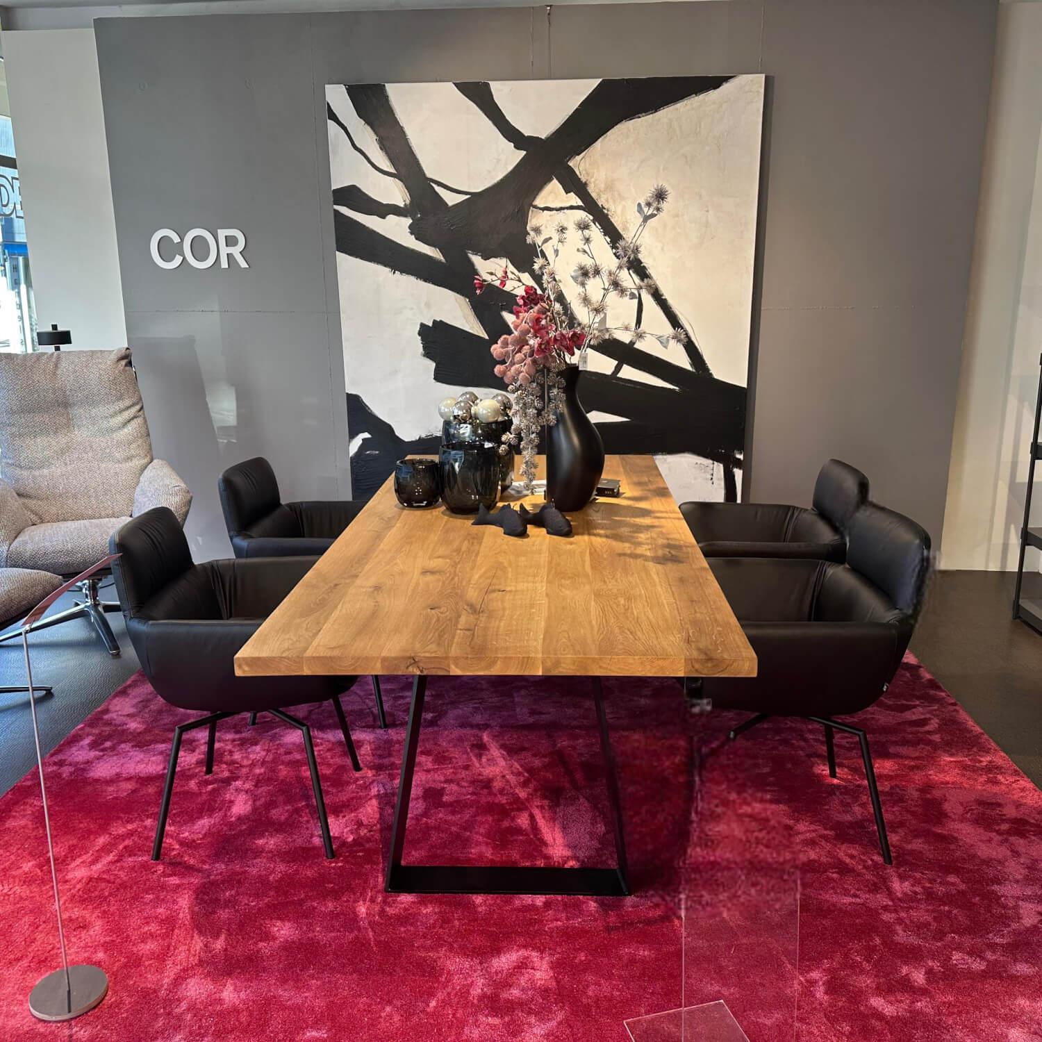 KFF - 4er-Set Stuhl Faye Leder Milano 260 Schwarz 4 Fuß Rundrohrgestell Struktur Schwarz M02 - 2