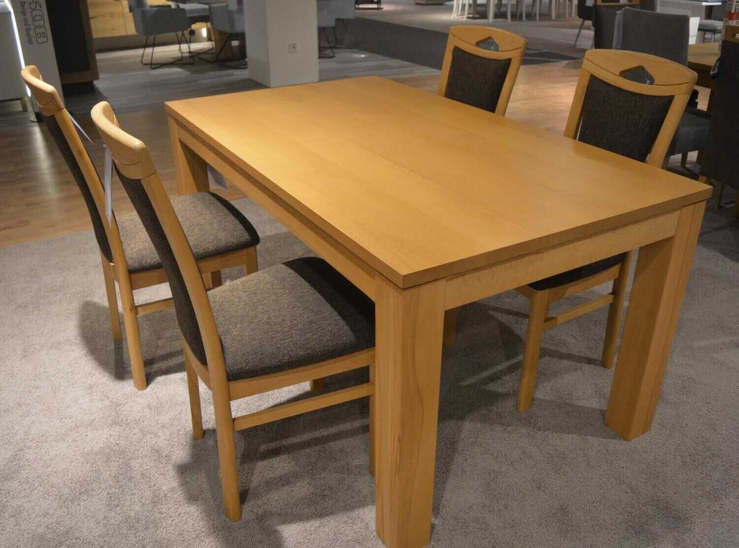 Mondo - Esstischgruppe Perfekta Echtholzfurnier Tisch mit 4 Stühlen Kernbuche Massiv Geölt - 1