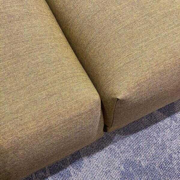 Muuto - Sofa Dreisitzer Connect Stoff Canvas Grün mit Hocker - 3