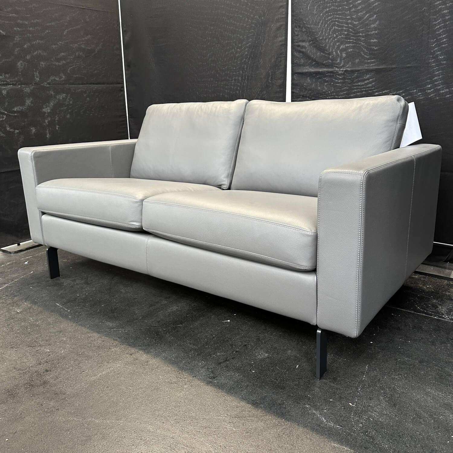 COR - Sofa Conseta Bodenfrei Leder 248 Asche Grau Schmalfüße Pulver Schwarz - 5