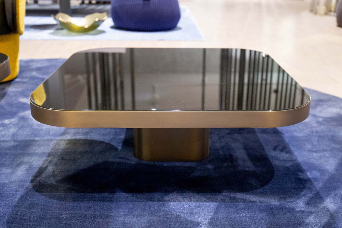 ClassiCon - 2er-Set Couchtische Bow Coffee Table No. 2 und No. 3 Glas Schwarz Gestell Messing - 3