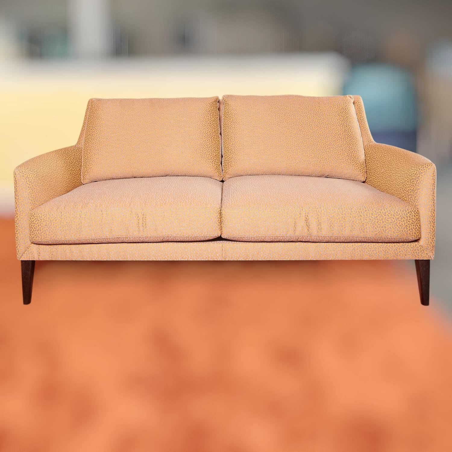 Bielefelder Werkstätten - Coco Sofa 2/80 Stoff Natura 9-2461-060 Orange Grau Füße Braun - 7