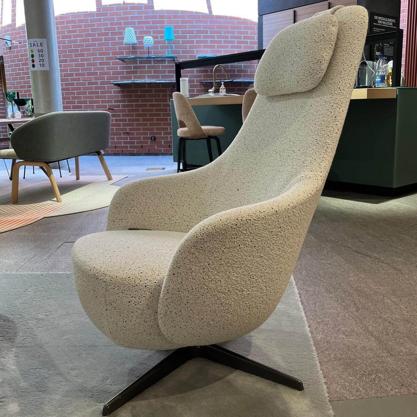 B&B Italia - Sessel Harbor Laidback Stoff Sambuco Weiß Gestell Schwarz Pulverbeschichtet Inklusive Hocker - 7