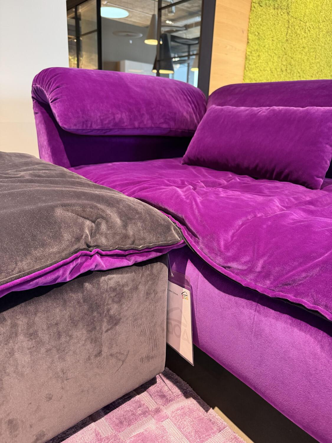 Werther - Sofa Elements Frei Kombinierbar Stoff Bicolor Lila Schwarz 7832-095 7832088 - 8