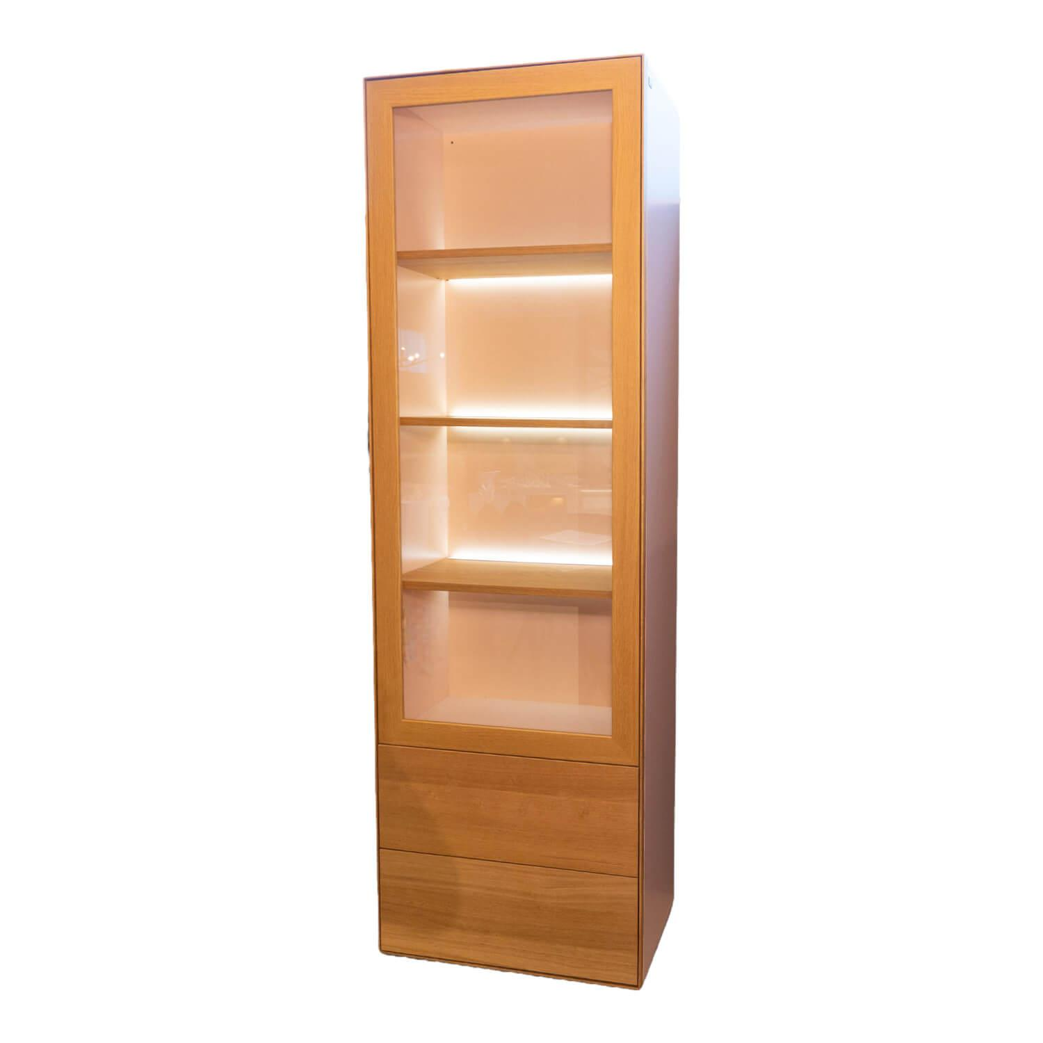 Schöner Wohnen-Kollektion - Vitrine Patchwork Echtholz Eiche Furnier Lack Apricot - 3