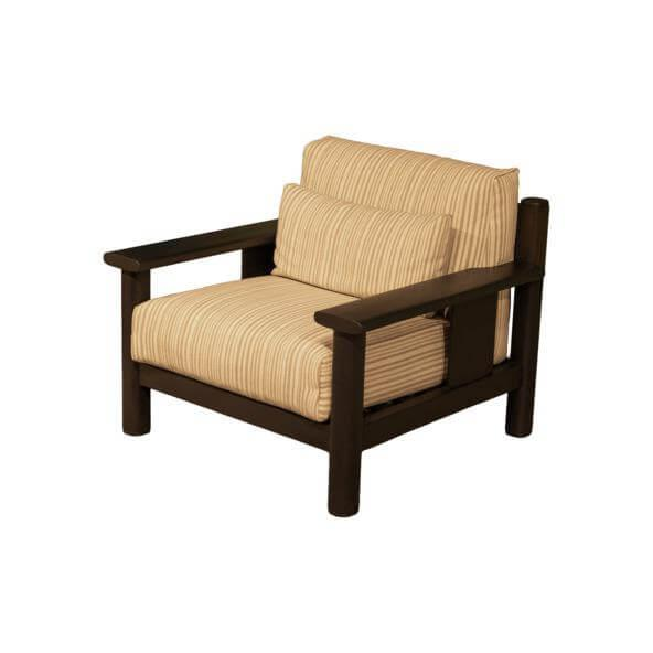 Poliform - Sessel Ketch Outdoor Stoff Ghibli Sabbia Beige Grau Gestell Iroko Schwarz Gebeizt Inklusive Kreuzstütze - 1