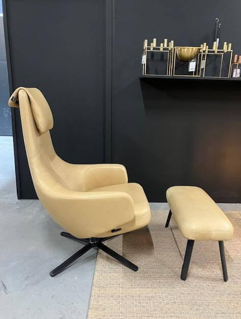 Vitra - Loungesessel Repos Naturleder F Caramel Braun Gestell Metall Schwarz Inkl. Panchina - 5