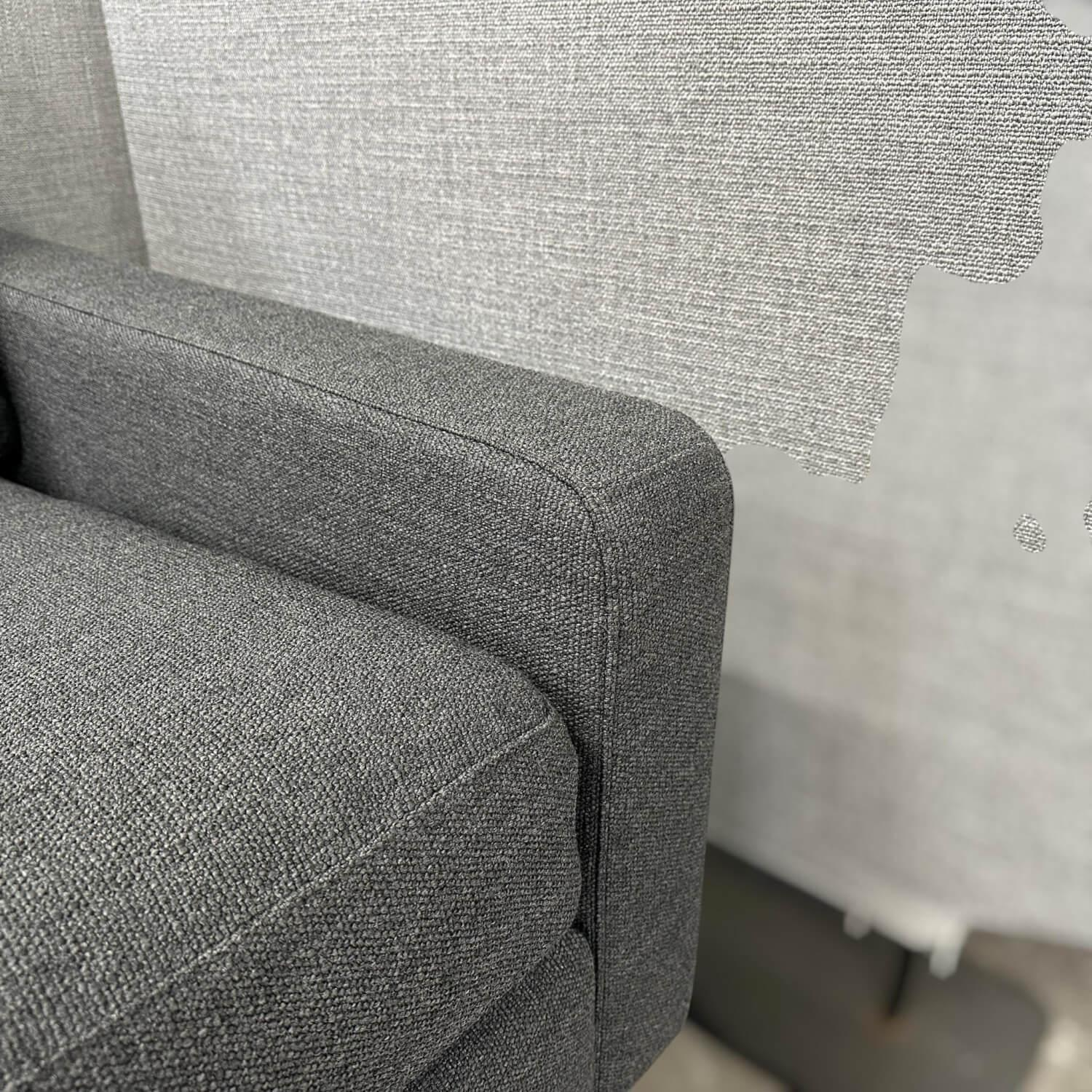 COR - Sofa Conseta Stoff 7146 Mittelgrau Bodenfrei Füße Metall Glänzend - 6
