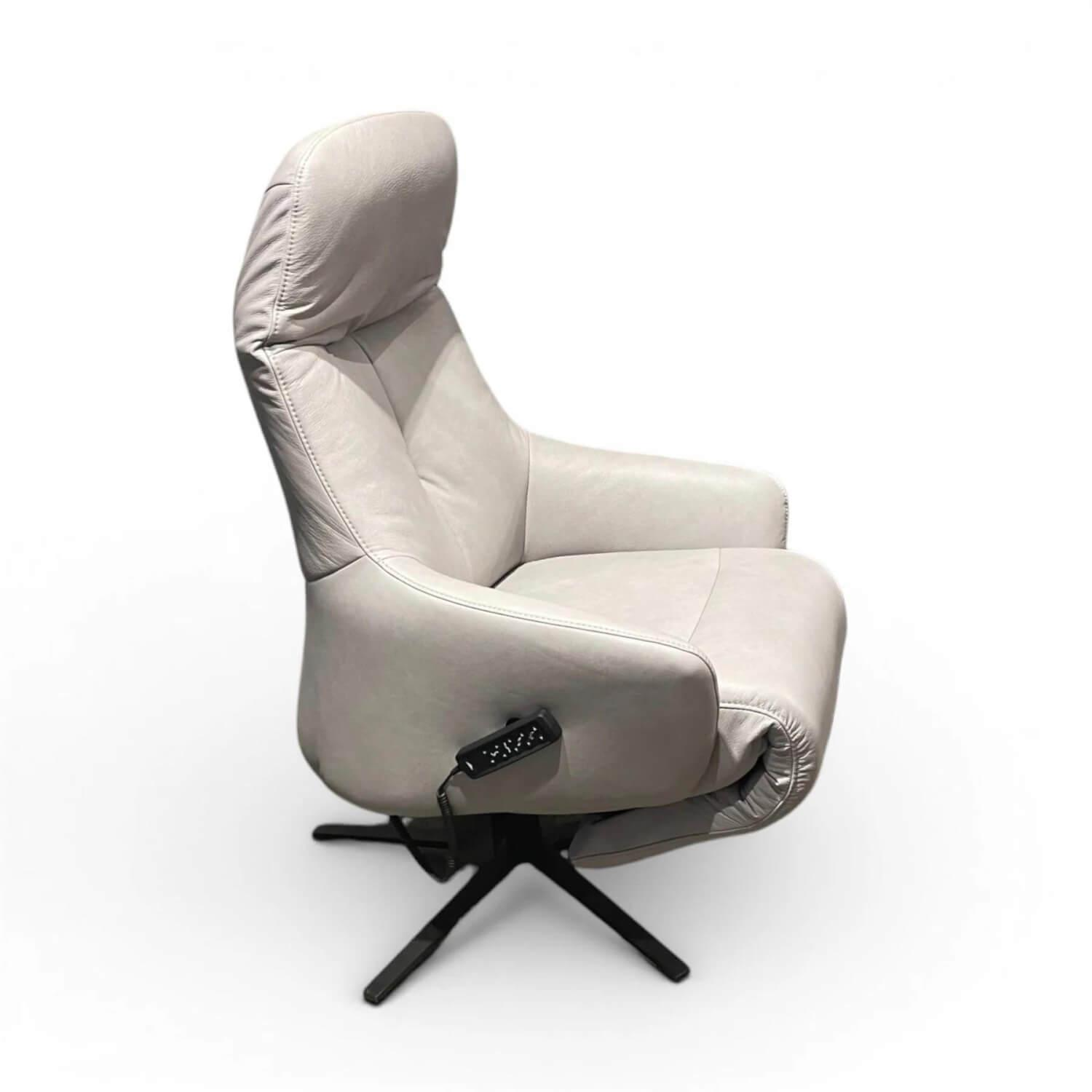himolla - Sessel 7578 S-Lounger Leder Eleganza Coala Hellgrau Sternfuß Metall Schwarz Matt Inkl. 2-Motorig Aufstehhilfe - 3