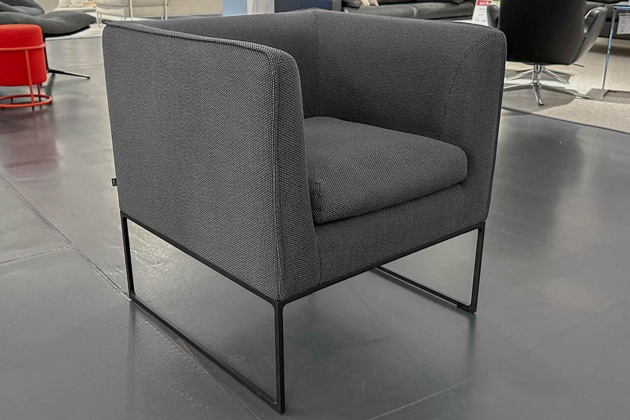 COR - Sessel Mell Lounge Stoff Opera 12026 Grau Gestell Feinstruktur Schwarz Inklusive Kunststoffgleiter - 3