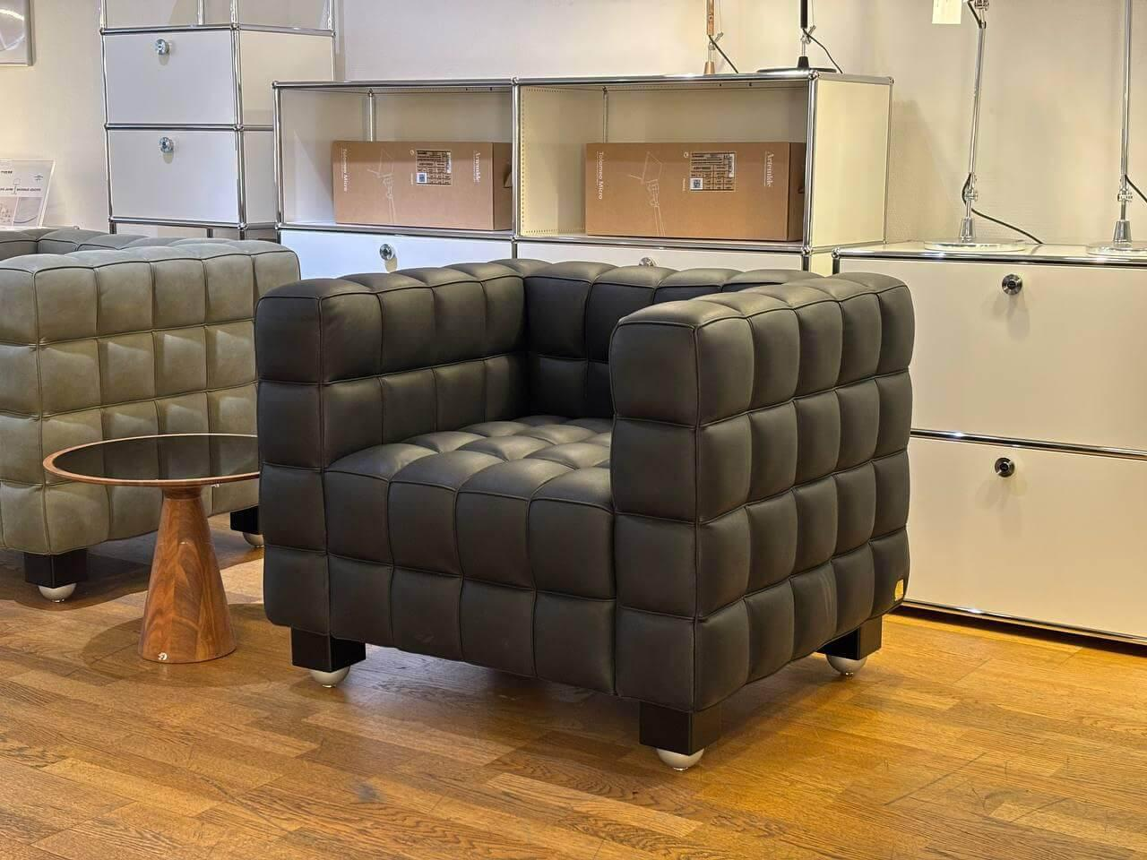 Wittmann - Kubus Sessel Limited Edition 28/115 Leder L3 Basalt Grau - 5