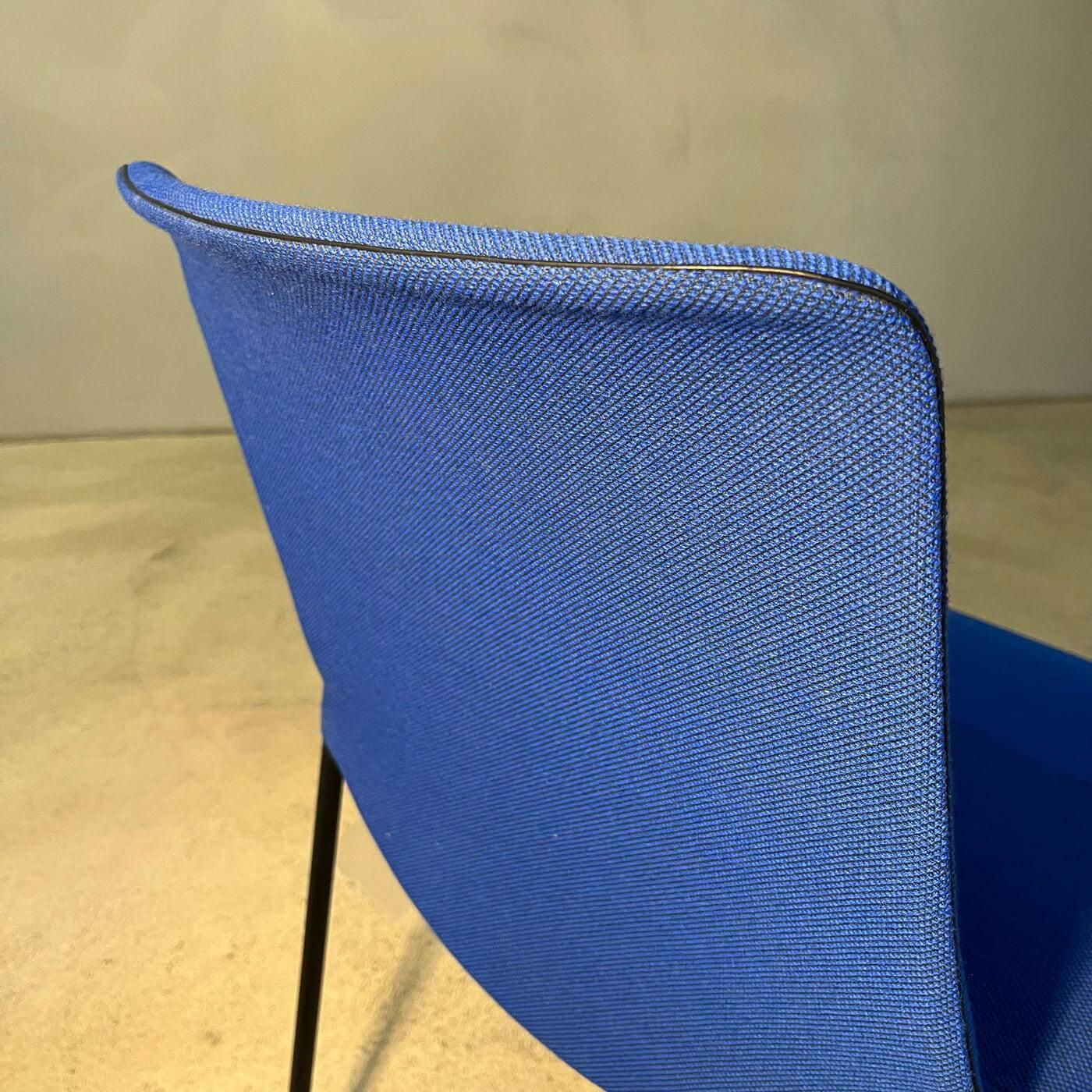 Walter Knoll - 4er Set Stuhl Liz 1300 Stoff Steelcut Trio Blau Gestell Stahl Schwarz Matt Pulverbeschichtet Mit Kunststoffgleitern - 10