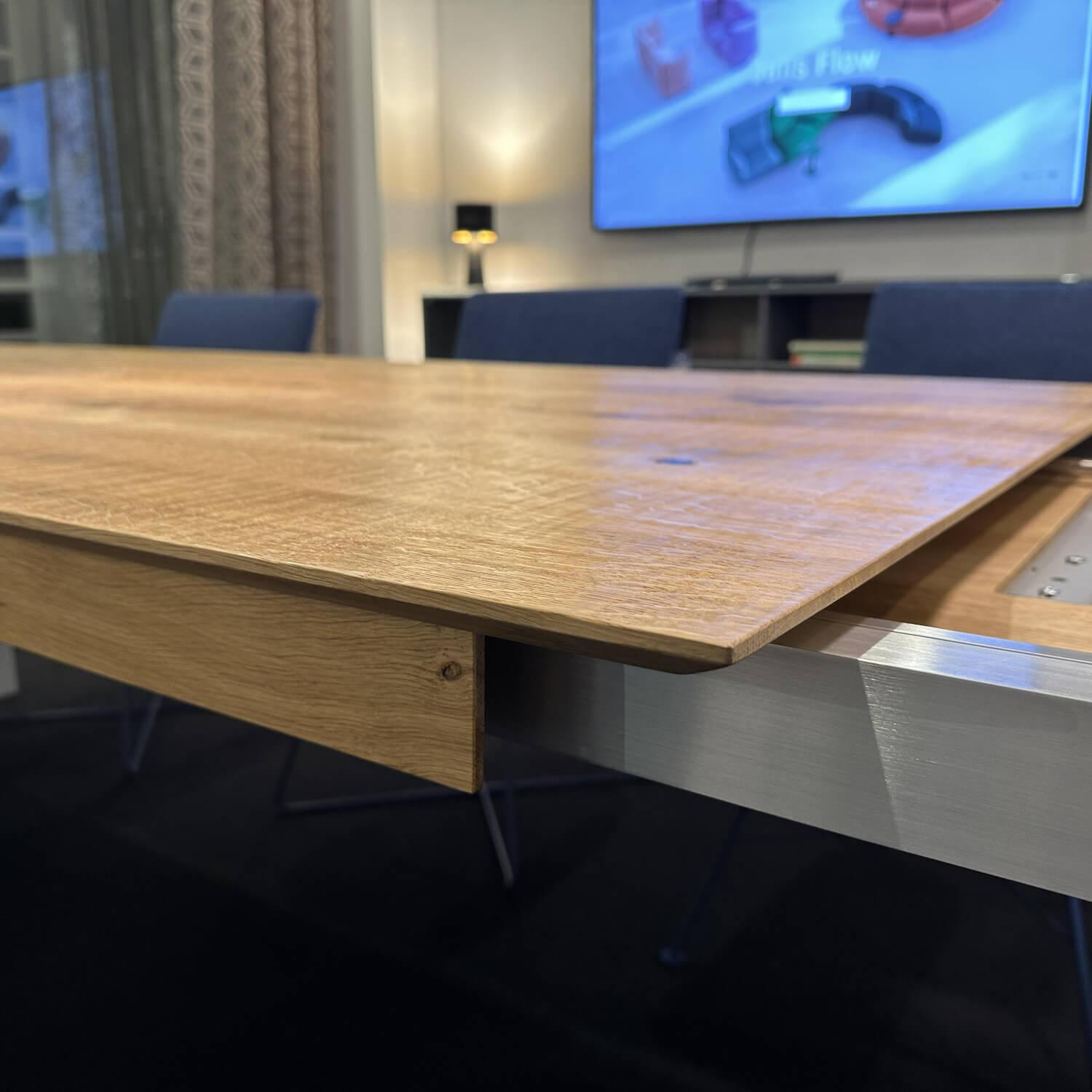 Scholtissek - Esstisch Divano VI Knorrige Eiche Mit Harz Gestelle Metall Weiß Mit Auszug - 4