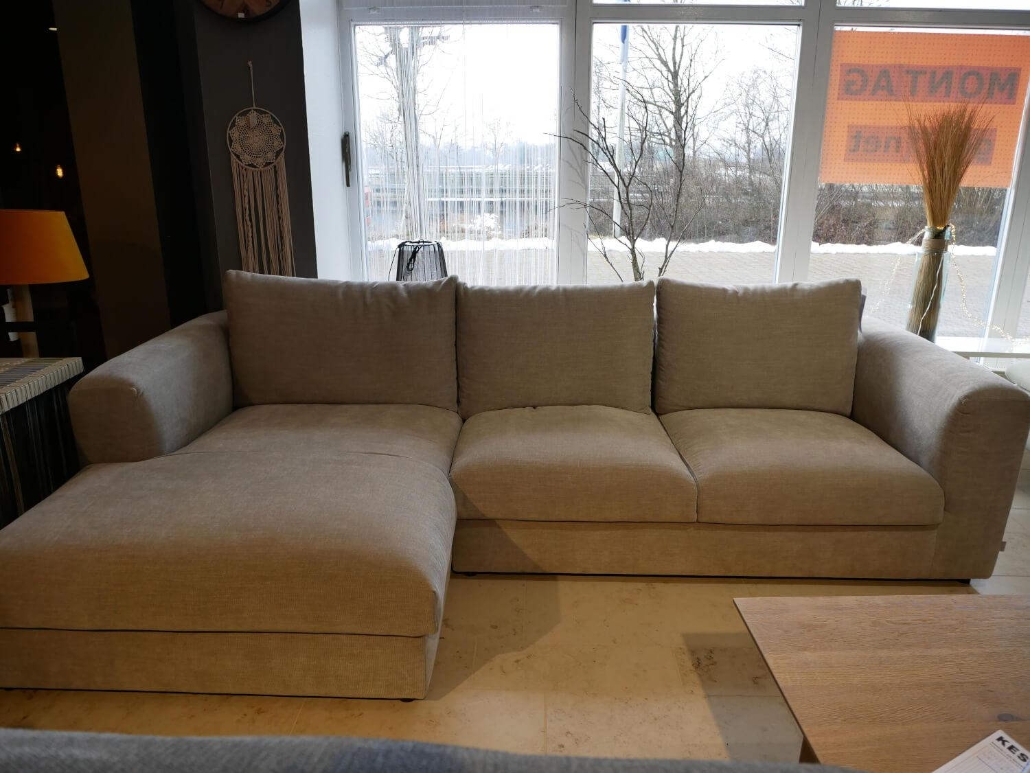 Vilmers - Ecksofa Natura Stormy Stoff Lapis Khaki Grau Grün - 4