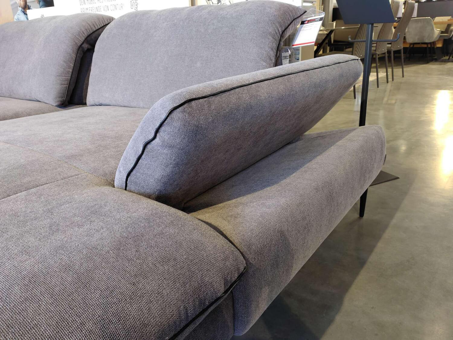 W. Schillig - Eckgarnitur 15450 Stoff R6694 Grey Grau Füße Metall Schwarz M99 - 8