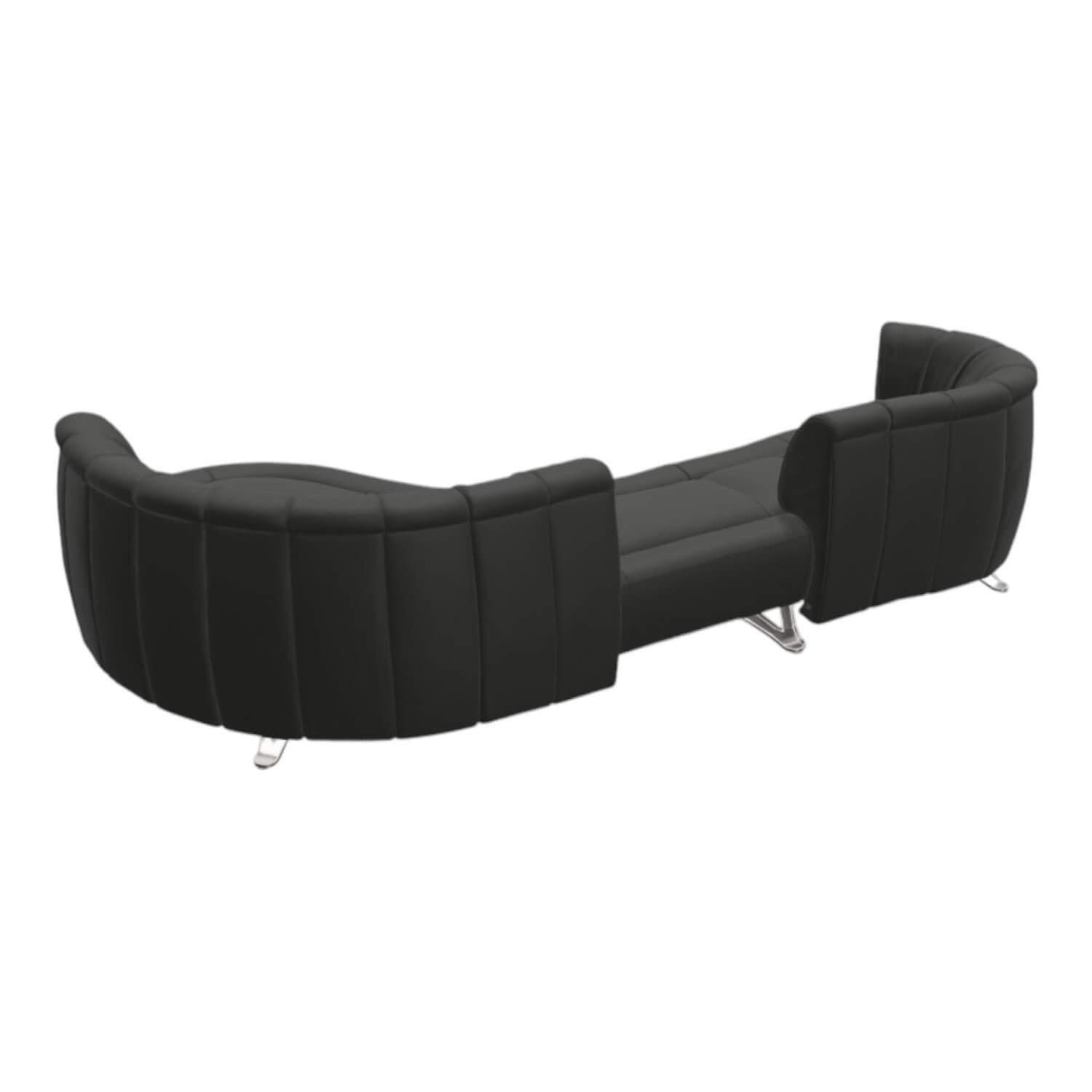 De Sede - Ecksofa DS 1064 River Leder Select 2411 Black Schwarz Füße Hochglanz Verchromt - 6