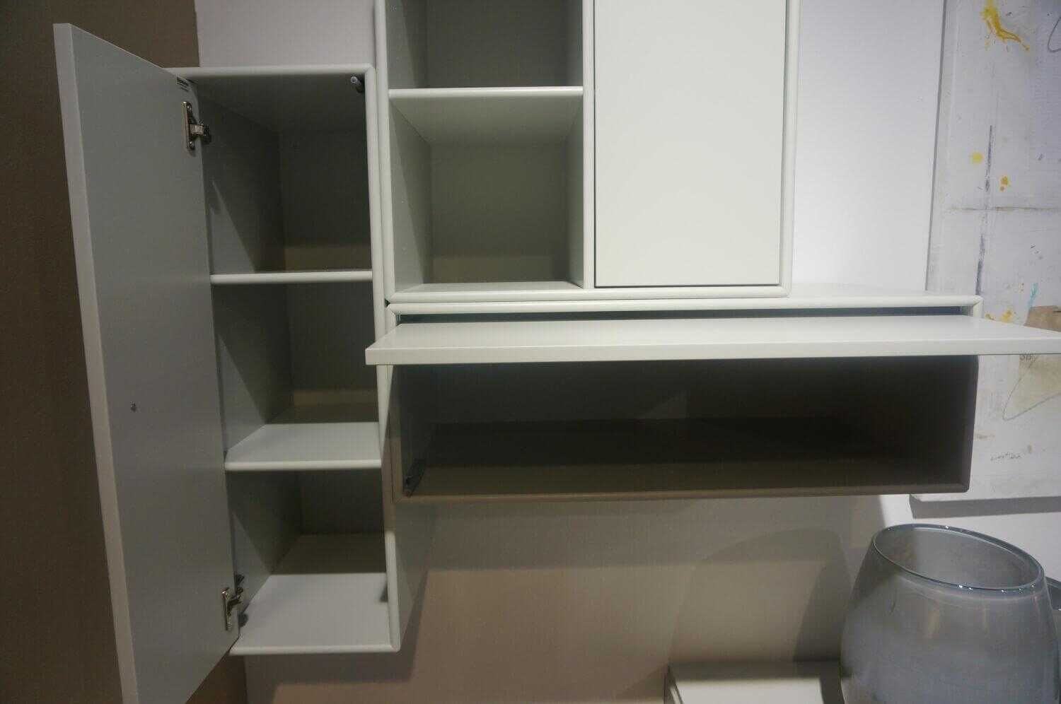 Montana - Wohnwand System MDF Grau 4-teilig - 5