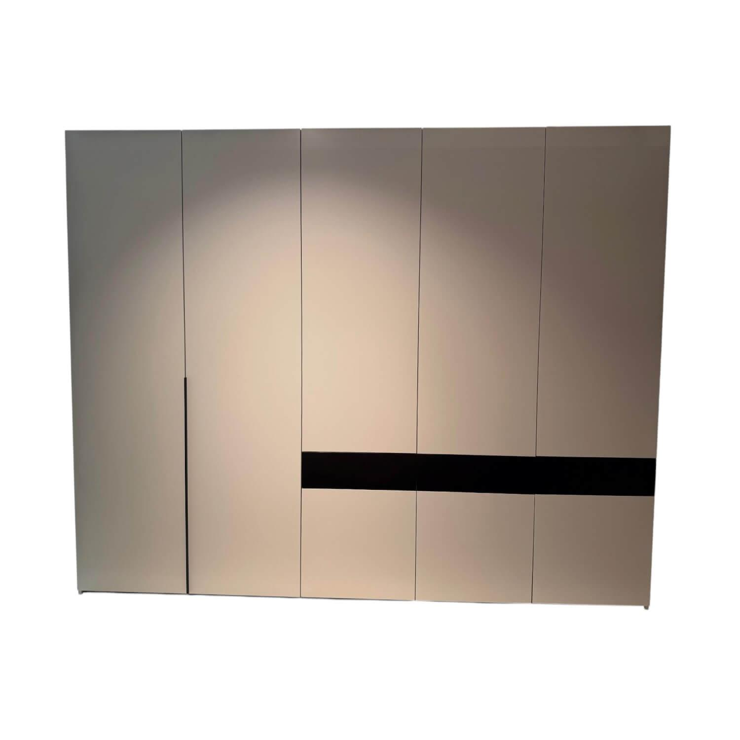 Kettnaker - Kleiderschrank Alea Lack Perlmutt Beige Matt Und Schwarz Matt - 1