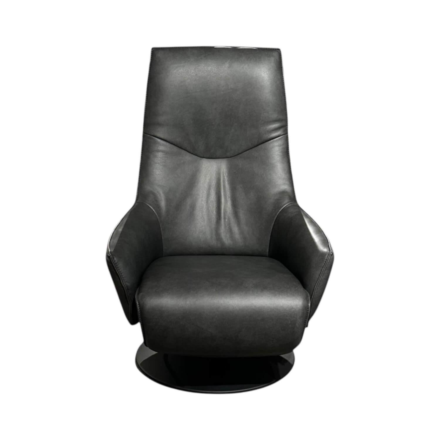 himolla - Sessel 7162 S Lounger Leder 27 Eleganza Brikett Schwarz Drehteller Schwarz Mit Motorischer Verstellung Und Integriertem Akku - 1