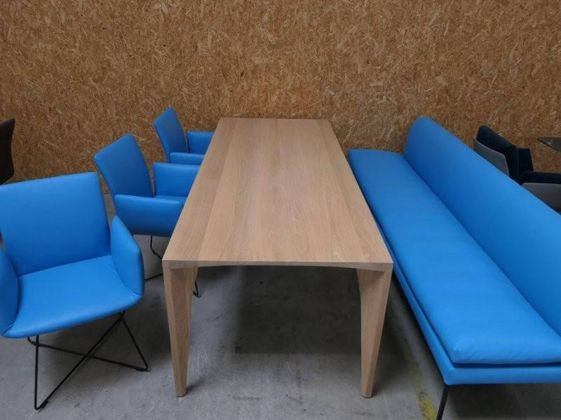 COR - Esszimmergruppe Stuhl Jalis Bank Mell Leder 109 Napoli 5858 Petrol Blau Gestell Schwarz  Tisch Delta Eiche Massiv - 3