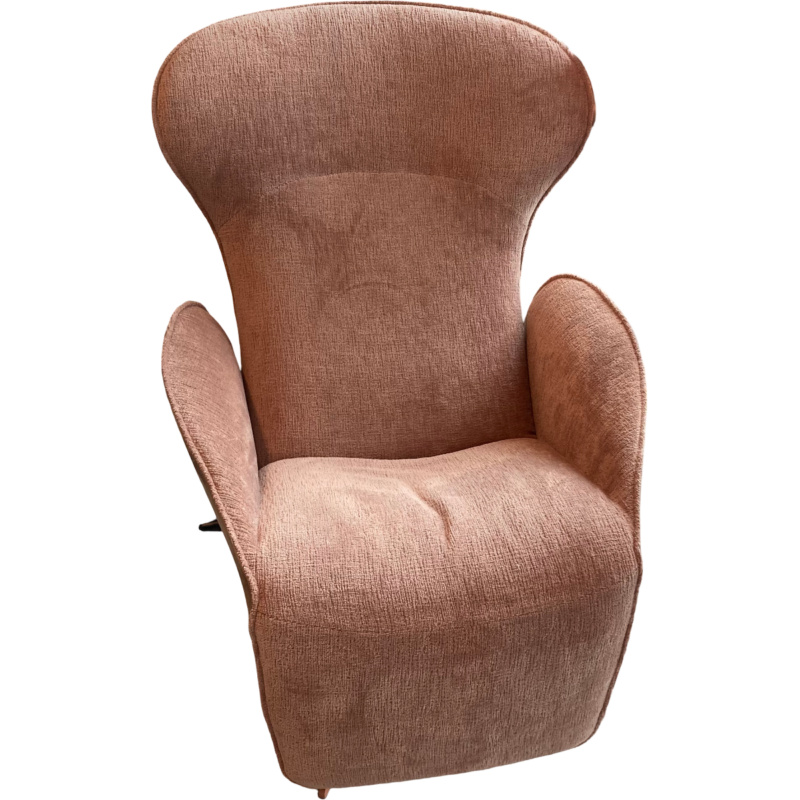 Jori - Relaxsessel Daydreamer JR 7450 Innen Stoff Mumble Pesca Rosa Außen Leder Nubuck Macchiato Braun Beige Gestell Metall Beigerot Lackiert - 1