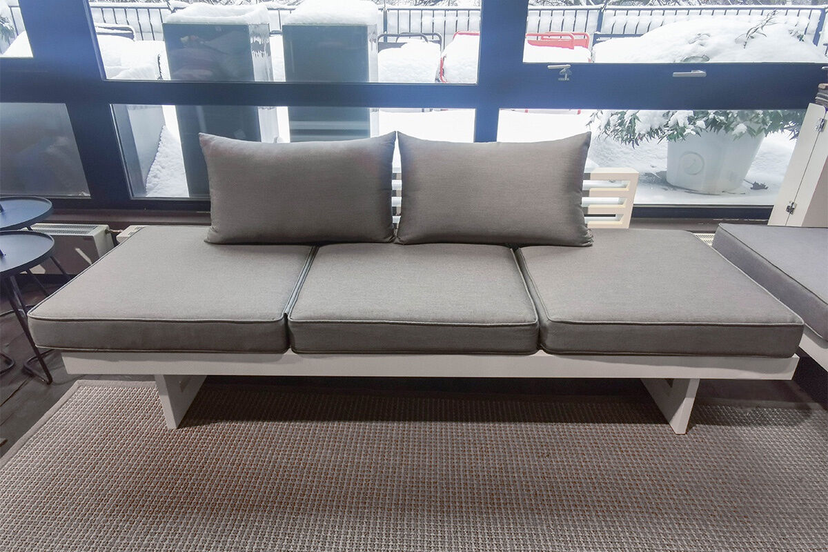 Stern - Outdoor Liege New Holly Kissen Polyacryl Seidengrau Grau Gestell Aluminium Weiß - 5